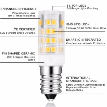 6PCS E14 3W LED Žiarovka 360LM 220V/110V Teplá Biela/Studená biela , Kapota Nahradenie Halogénové maximálne 45 w Non-stmievateľné, 360 stupeň Široký Lúč