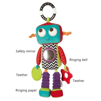 Baby Kočík Oblečenie Pre Bábiku Posteľ Prívesok Teether Robot Hrkálka Detská Postieľka Mobile Chlapčeka Hračky, Interaktívne Hračky