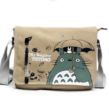 Móda Totoro Crossbody Taška Mužov Program Messenger Tašky Plátno Taška Cez Rameno Komiksu, Anime Sused Muž Školy Písmeno Kabelka Tote