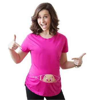 Letné tričko pre Tehotné Ženy Cartoon Materskej Oblečenie Bežné Tehotenstvo tričko Maminku Byť Laktácie Tee Tričko Femme