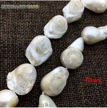 Predaj dobre bielej farby, veľkosť tkaniva nucleated plameň tvar gule barokový perlový náhrdelník sladkovodné prírodné perly