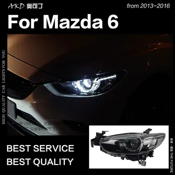 AKD Auto Styling pre Mazda 6 Atenza LED Reflektor Roky 2013-2017 Nová Mazda6 LED DRL Schoval Hlavu Lampy Angel Eye Bi Xenon Príslušenstvo
