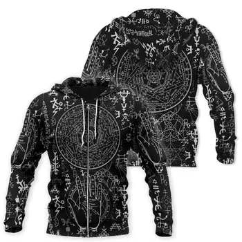 Drop shipping Módne Mens hoodies Okultné Satan 3D Vytlačené Hoodie Harajuku Streetwear Unisex Bežné Tepláková súprava Bunda DW0141