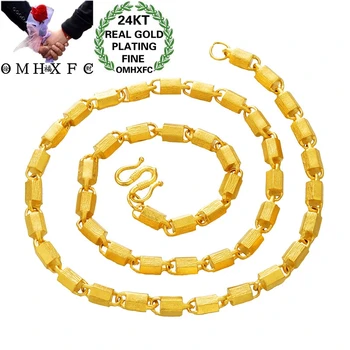 OMHXFC Šperky Veľkoobchod NL236 Európskej Módy Jemný Muž Strany, Narodeninám, Svadobný Dar, Geometrické Korálky 24KT Zlata Reťazca Náhrdelník