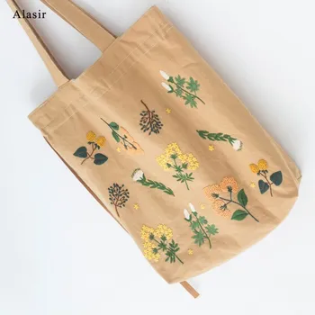 Alasir roztomilý rastlín ilustrácia arttsy cestovné tašky Európskom štýle výšivky DIY plátno tote bag výšivky materiál balík