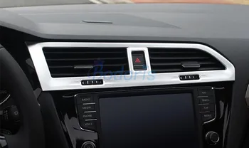 Pre Volkswagen VW LHD Tiguan 2017 2018 Uhlíkových Vlákien Farba Palubnej dosky, klimatizácia AC Zásuvky Otvor Kryt Auto Styling Príslušenstvo