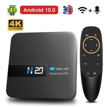 2020 Android TV Box Android 10 4K H. 265 Media Player 3D Video 2.4 G Wifi, Smart TV Box 4K Android Set-top-box