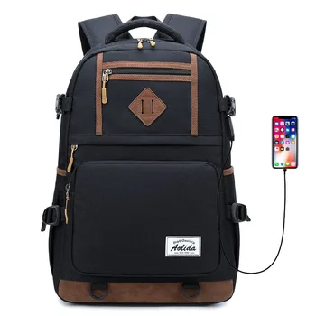 NOVÉ Vojenské kamufláž nylon školy taška Veľká-kapacita cestovný notebook batoh USB rozhranie školský batoh mochila lech
