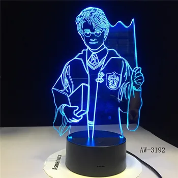 3D Nočné Svetlo Rokforte Zafarbenie Magic Školy LED Lampa Luminaria Spálňa Decor Linternas stolná Lampa AW-3192
