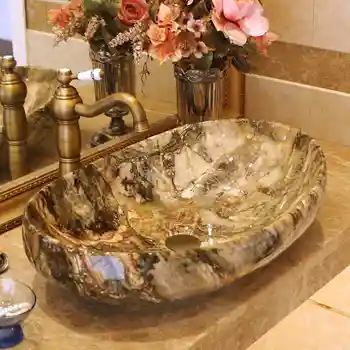 Čína Umelecké Ručné Porcelánové, Keramické Umelecké Maľovanie Kúpeľňa Biela Loď Potopí kolo dosku umývadlo umývadlá
