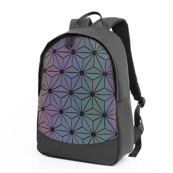Móda Ženy Batoh Mužov Geometrické Svetelné Batoh 2019 Nové Skladacie Cestovné Tašky Pre Školy Späť Pack Holografické Batohy