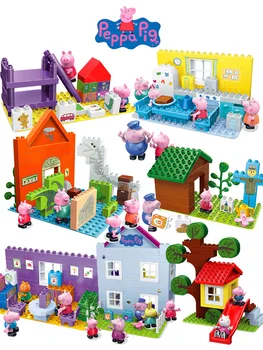 Originálne Skutočné Peppa Ošípaných Hračky George Ošípaných Rodinný Priateľ Detí puzzle stavebné bloky, hračka Pre Deti, ktoré to darček k narodeninám
