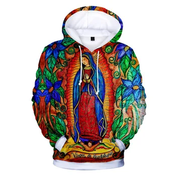 Panna Mária Z Guadalupe Panny Márie Katolíckej Mexiko Kvalitné mikiny mužov patria Bežné mikina s kapucňou, harajuku Bunda oblečenie