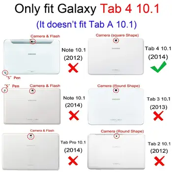 Smart Case Pre Samsung galaxy Tab 4 10.1 SM-T530 T533 SM-T531 SM-T535 Tablet Kryt Ultra Tenké Stojan, Chránič Pre T530 s darček