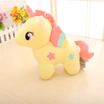 25 cm 30 cm jednorožec plyšové hračky roztomilý ružová /žltá/zelená malý kôň mäkké bábiky deti hračky vysokej kvality plyšové zvieratko plyšové bábika
