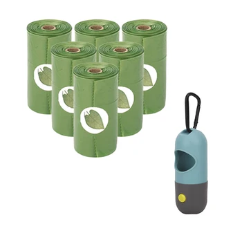 6pcs/ Roll Rozložiteľný Čisté Hovienka Tašky Psa LED Svetlo Odpadové Vrece Dávkovač sa Hodí Pre domáce Vodítku Nie Zahŕňa Batérie Pet