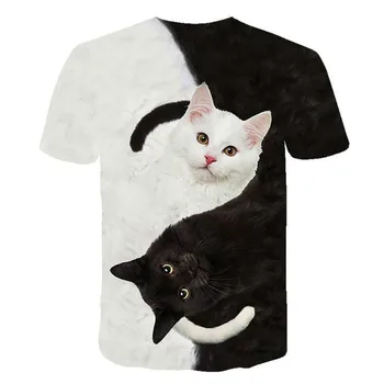 Moderné t-shirt muži ženy 3d mačka tlače t-shirt muži ženy krátky rukáv topy camis