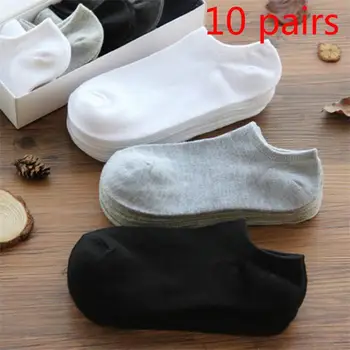 10 párov/veľa Mužov Ponožky Bavlna Veľké size38-44High Kvality Bežné Priedušná Loď Ponožky Krátke Mužov Ponožky Letné Muž