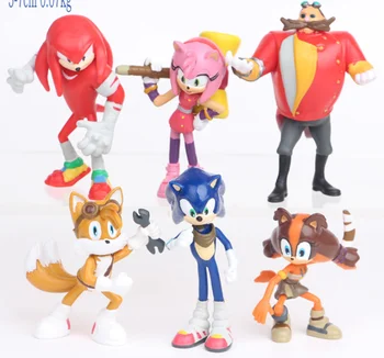 OHMETOY Sonic The Hedgehog Akčné Figúrky Súbor 6PCS PVC Sveta Dobrodružstvo Kovové Werehog Chvosty Kĺby Nastaviť Bez rámčeka
