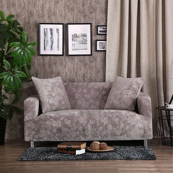 Hnedý gauč sedáku pokrytie farbou strečové poťahy na nábytok pre obývačky polyester elastické PLNÝ gauč kryt plyšové