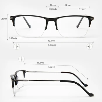 Optické Mužov Okuliare Rám Módnej Značky Dizajnér Pol Rám Počítača Krátkozrakosť Transparentné Okuliare Dioptrické Rámy Pre Mužov