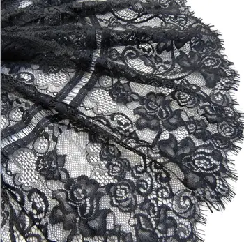 32 cm x 300 cm Hot štýl čierna a off white rias okraj spodnej bielizne korzet pod nosiť odev, príslušenstvo francúzsky chantilly čipky výbava