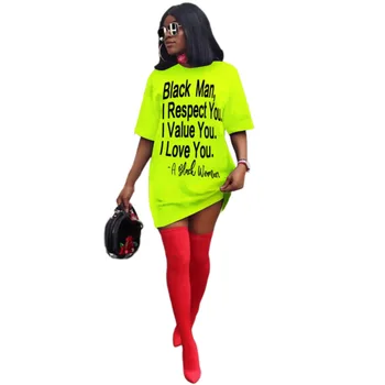 2020 New Black Man Zábavné List dámske Tričká Šaty Príležitostné Voľné Tee Tričko Šaty Vestidos De Fiesta