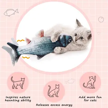 Tanec Ryby, Zvieratá, Hračky, Plyšové Simulácia Elektrických Bábika Ryby Pohybujúce sa Ryby Zábavné Interaktívne USB Nabíjanie Darčeky pre Childen Mačka