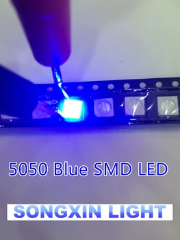 1000PCS led 5050 modré smd/smt plcc-6 3-chip ultra bright light-emitting vysoko kvalitných diód 460-470NM 5.0*5.0 MM MODRÁ 5050