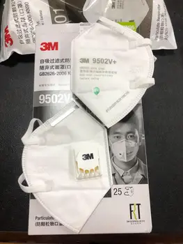 3M KN95 9502V+ maska, Ochranný Násobne pleťové masky Proti PM2.5 Multi Vrstva Filter Štruktúra Priemyselnej bezpečnosti maska
