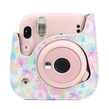 Nové Rameno Kamery Ochranné Puzdro Farebné Vzory Kožená Brašna Pre Fujifilm Instax Polaroid Mini Kabelka 11