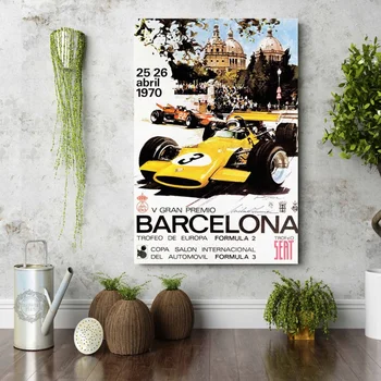 Plagáty a Vytlačí 1966 Monaco Grand Prix Classic Motor Racing Umenie Hodváb Tlač Domova 24x36 - 27x40 palcový HD quadro cuadros