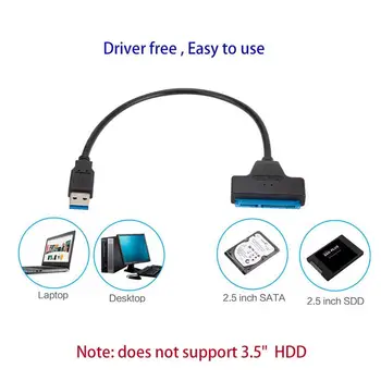 USB3.0 SATA Cabel Adaptér USB3.0 2.5 Palce, SATA 22 pin Pevného Disku SATA NA USB Konvertor Podporu 2.5