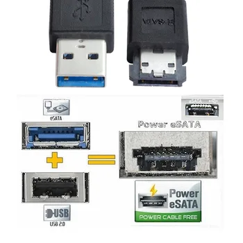 Power Over eSATA DC5V Adaptér USB2.0 na HDD/SSD/ODD eSATAp Konvertor USB 3.0