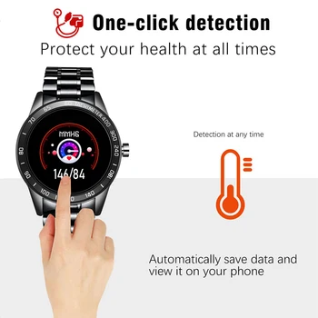 LIGE ocele smart vodotesné hodinky mužov, kožené smart hodinky sport Pre iPhone Srdcovej frekvencie, krvného tlaku Fitness tracker smartwatch