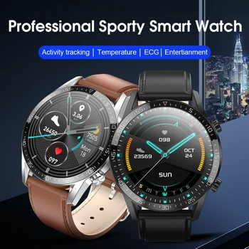 Strieborné Oceľové Smart Hodinky Mužov Teploty Tela Monitora IP68 EKG PPG BP Srdcovej frekvencie Fitness Tracker Nové T03 Šport Smartwatch Ženy