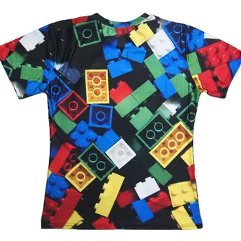 Bežné 3D Vytlačené T-shirts Lego Tehly T-Shirt Mužov Super Populárne detské Hračky Grafické Tees Unisex Camisetas Letné Topy