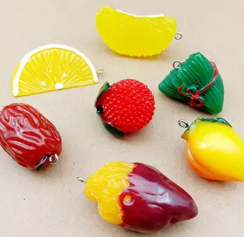 Nový Príchod 10pcs 3D Kawaii Živice Kúzlo Ovocia Lemon, Broskyňa Šperky, Náhrdelníky Náušnice Telefón Reťazca Náramok Prívesok Charm