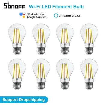 Nové SONOFF 7W Smart WIFI žiarovky žiarovka E27 žiarovka B02F-ST64/B02-F-A60 LED Svetla pracuje s ewelink APP a Google Asistent Alexa