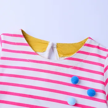 WASAILONG Dievčenské šaty letné nové 2019 prekladané princezná šaty bavlna-krátke rukávy patch vyšívané detské oblečenie