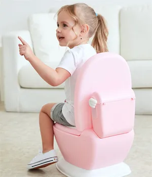 0-8 Rokov, Vysoká Dieťa Zábavnej Hudby Toalety Dieťa Záchod Žena Baby Pink Commode Baby Boy Blue Nočník PU Vankúš Simulácia Wc