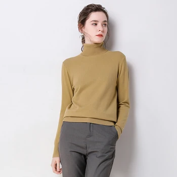 2019 Jeseň Zima sveter ženy turtleneck cashmere sveter pletený pulóver ženy sweter módne svetre nové
