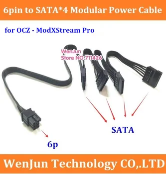 NOVÉ 6Pin Muţi 1 až 4, SATA, Modulárne Napájanie Adaptér Kábel Pre OCZ - ModXStream Pro 600W 80+ Certifikované Semi-Modulárny ATX