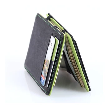 CUIKCA kórejská Verzia Magic Peňaženky Niť Unisex Peňaženka peňaženku Magic Peniaze Klip Tenké Kožené Peňaženky Business ID Kreditnej Karty Prípade