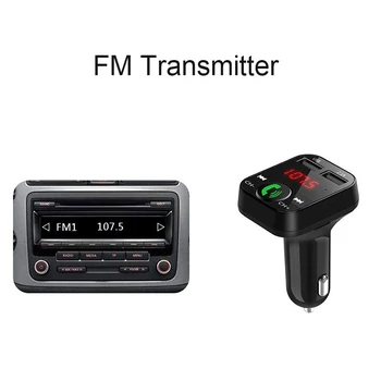 Auto Bluetooth FM Modulátor MP3 Prehrávač Audio Prijímač Podpora TF Kariet Bezdrôtové Handsfree Duálny USB Nabíjačka