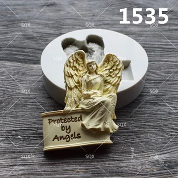 Láska Anjel Silikónové Formy, Cake Zdobenie Nástroj, Čokoláda, Formy, Fondant Plesne 1534-37