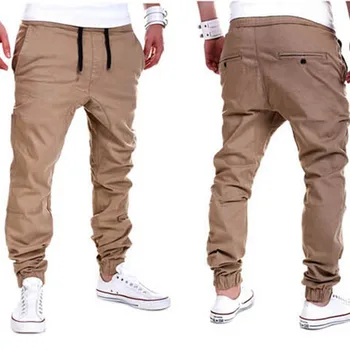 Nové pánske nohavice nohavice jednofarebné elastické crossover tepláky priedušná bežné tenké chlapci jeseň zimné módne oblečenie DSA