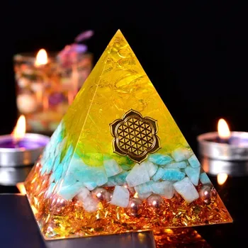 Orgonite Energie Aogan Rune Priniesť Šťastie Pyramídy Zhromažďovanie Šťastie Pomáha Čakra Živice Dekoratívne Plavidlá, Šperky Wicca