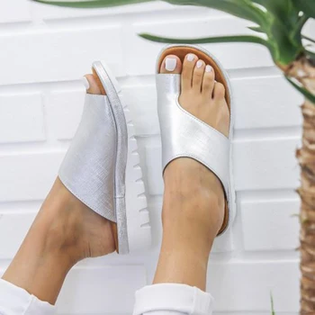 2020 Ženy papuče Ploché Jediným Bežné Mäkké Big Toe Nôh Sandále dámske Topánky Pohodlné Platformu Ortopedické Bunion Corrector