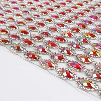 24*40 cm Hot Fix Drahokamu Oka Výbava Nášivka Crystal Páskovanie Šperky, Svadobné Šaty, Dekorácie